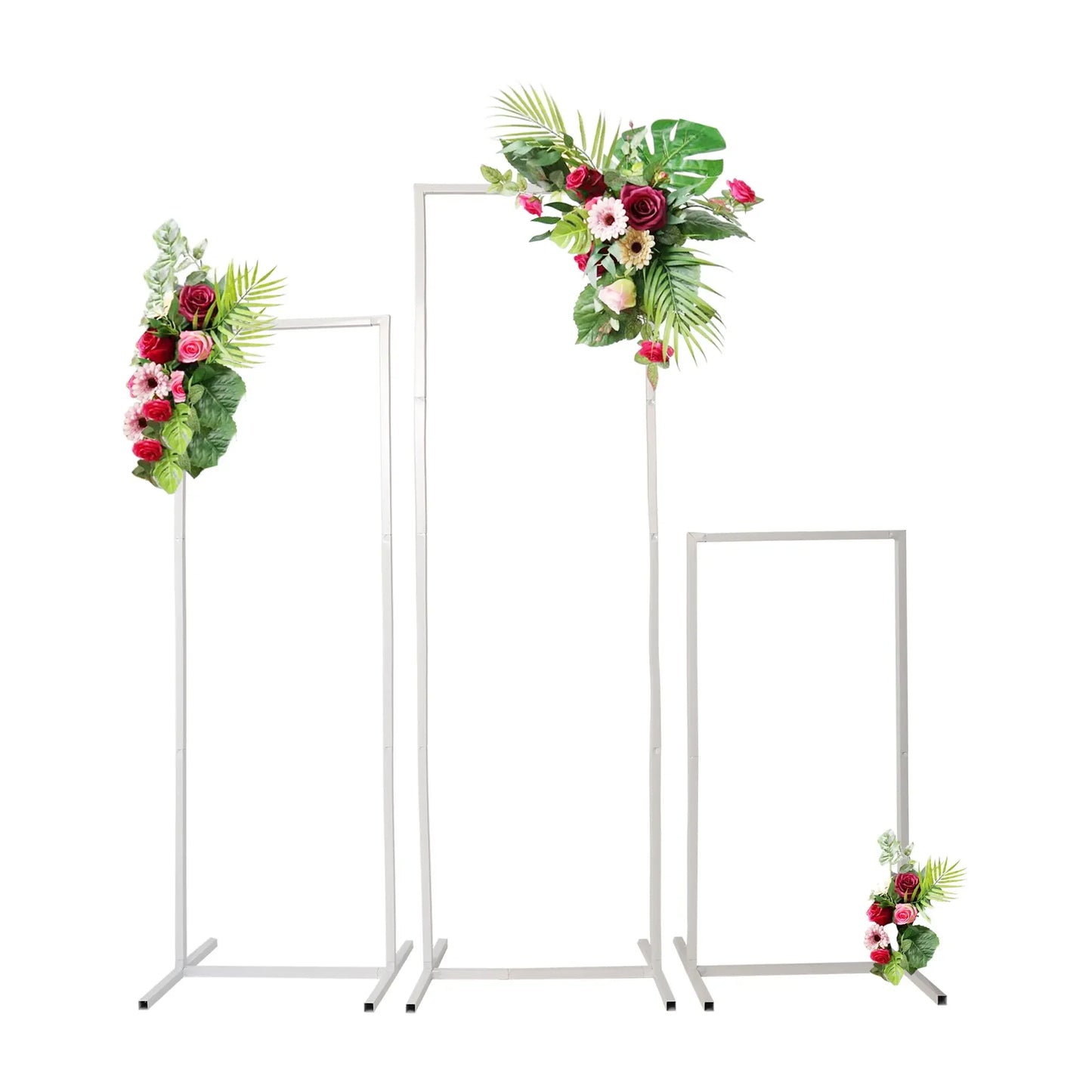 Wedding Arch Backdrop Stand Square Metal Rectangular Frame for Ceremony Party Birthday Bridal Baby Shower Anniversary Decoration