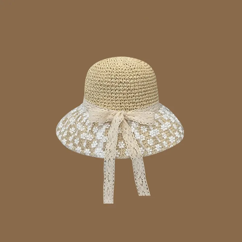 Korean Handmade Straw Hat For Women, Japanese Small fresh Sunshade Hat For Spring And Summer Outings, Sunscreen Hat