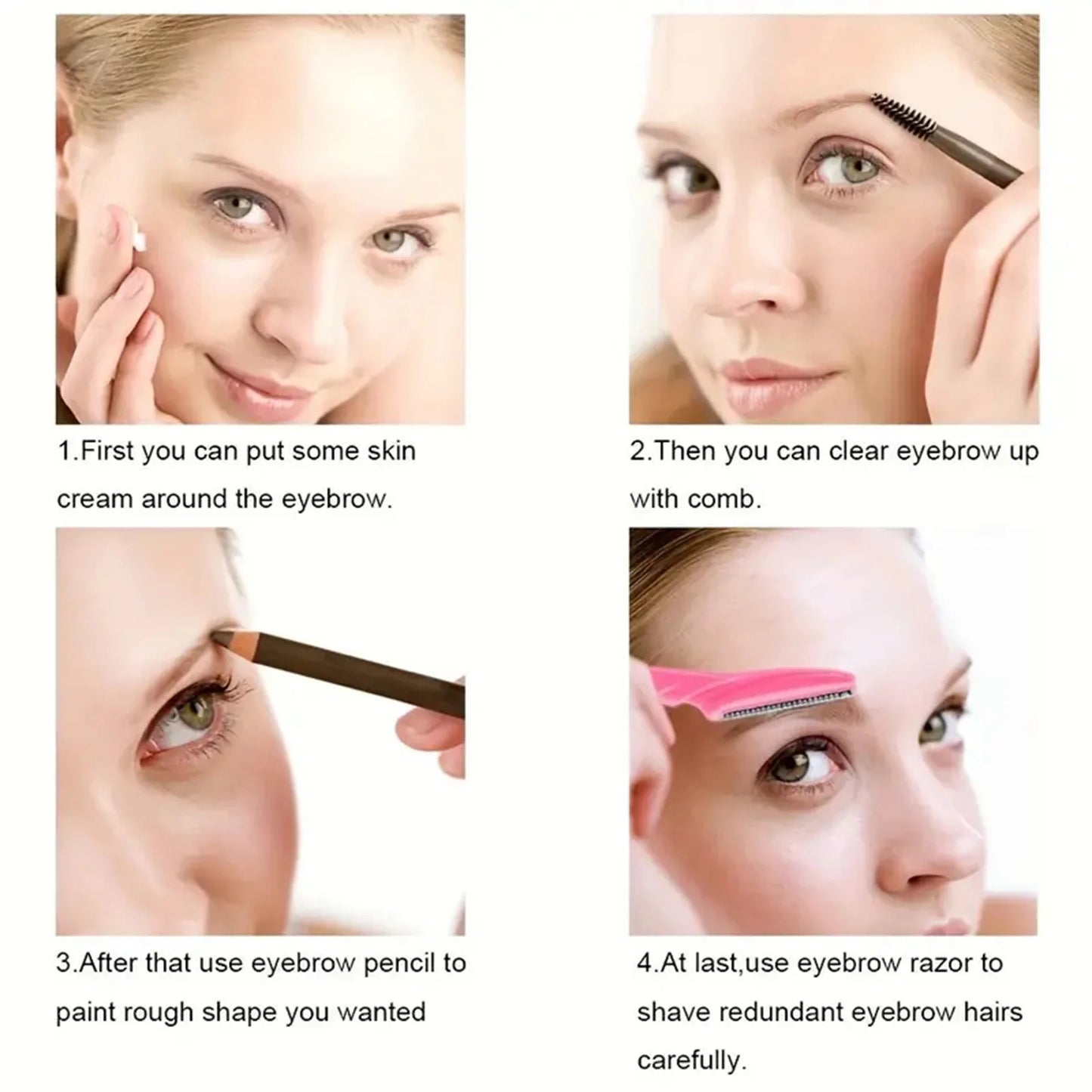 40Pcs Eyebrow Trimmer Makeup Beauty Tools Safe Eye Brow Razor Face Body Hair Removal Shaver Blades Woman Eyebrows Shaping Knife
