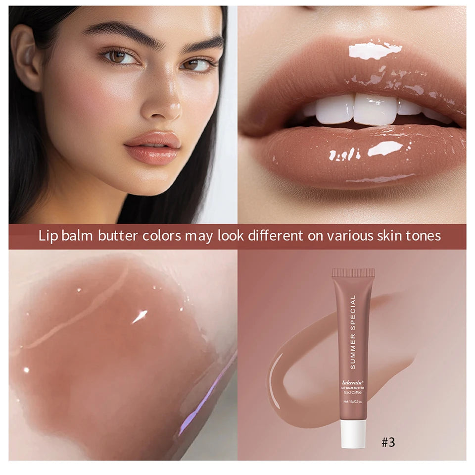 Summer Lip Balm Moisturizing Mirror Lip Gloss Lip Vanilla Mint Iced Coffee Cake Smell Lipstick Transparent Lip Oil Makeup