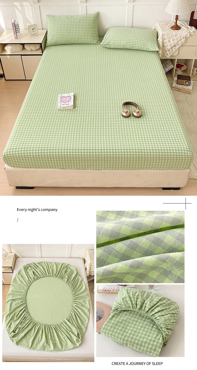 Pure Cotton Fitted Sheet Adults Kids Room Bedsheets Single/Twin/Queen/King Size Bed Cover простынь Soft Mattress Protector