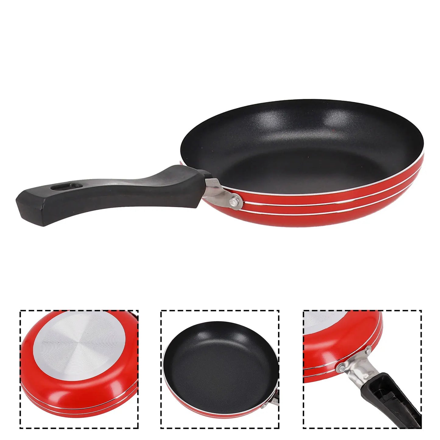 1 Pcs Frying Pan 18CM Frying Pan Non-Stick Steel Frypan Pot Saucepan Random Color For Cookware Kitchen Dining Bar