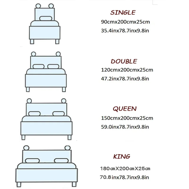 Cotton Fitted Sheet Soild Color with Elastic Band Non Slip Adjustable Mattress Cover for Double King Queen Bed 90/120/150/180M