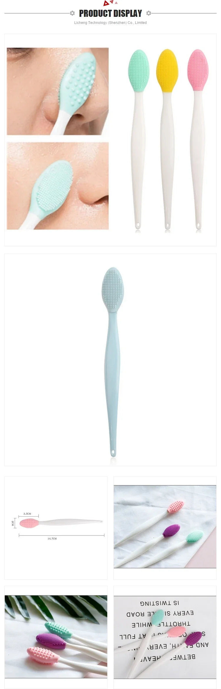1PC Beauty Skin Care Wash Face Silicone Brush Exfoliating Nose Clean Blackhead Removal Brushes Tools With Replacement Head