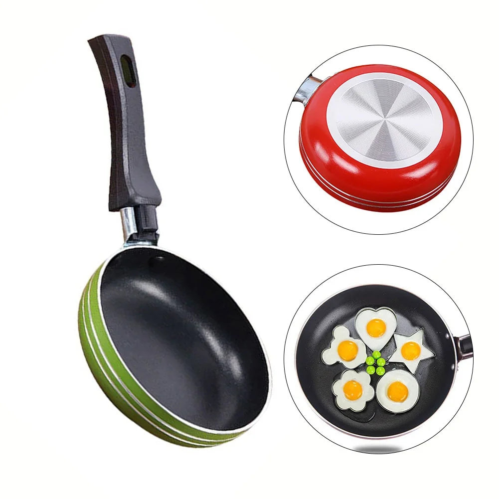 1 Pcs Frying Pan 18CM Frying Pan Non-Stick Steel Frypan Pot Saucepan Random Color For Cookware Kitchen Dining Bar