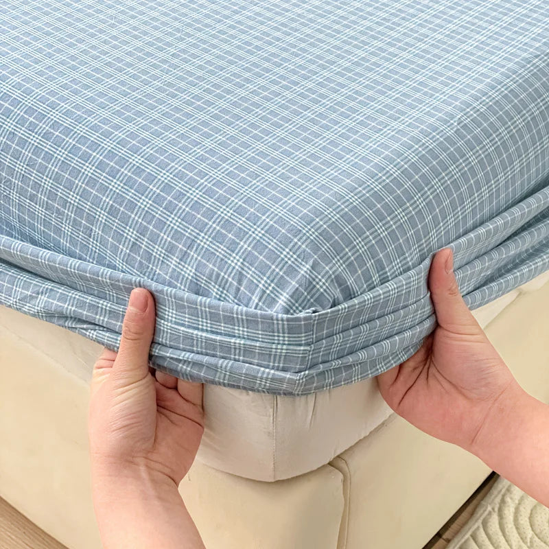Pure Cotton Fitted Sheet Adults Kids Room Bedsheets Single/Twin/Queen/King Size Bed Cover простынь Soft Mattress Protector