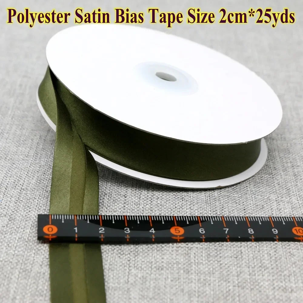 Polyester Satin Bias Binding Tape,bias Binding Size:20mm,3/4" *25yds,fold Tape for DIY Sewing Garment Accessories
