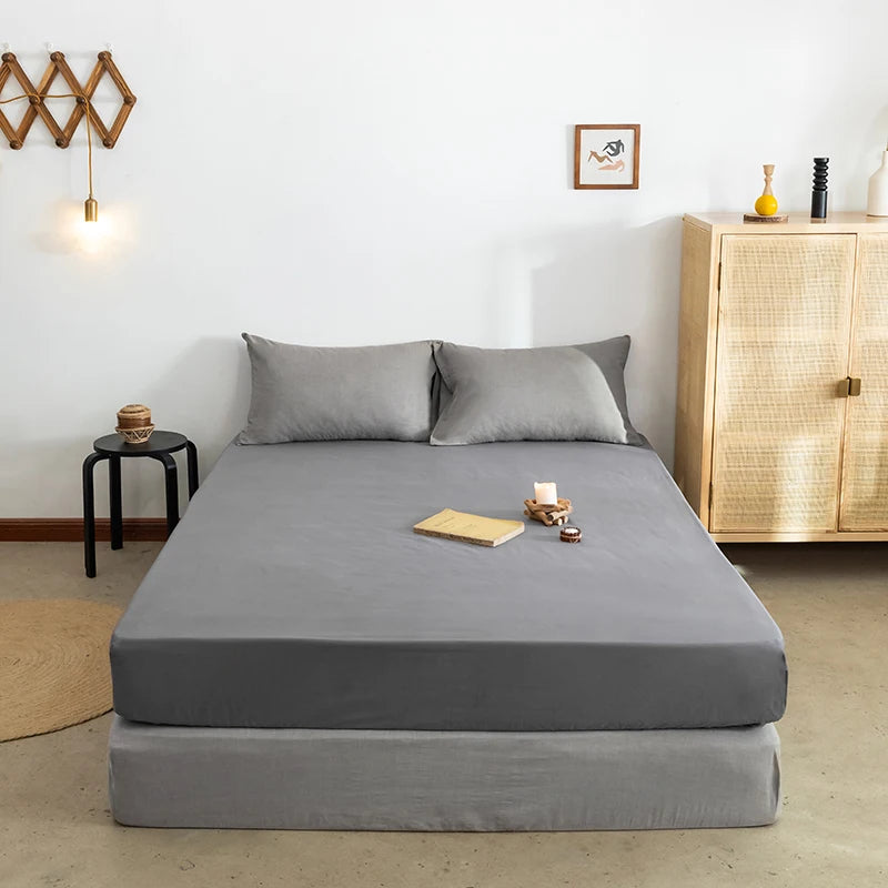Brushed Fitted Sheet with Elastic Bands Non Slip Adjustable Mattress Covers Bed Cap /Bed Spread /Bedsheet Single Queen King Size