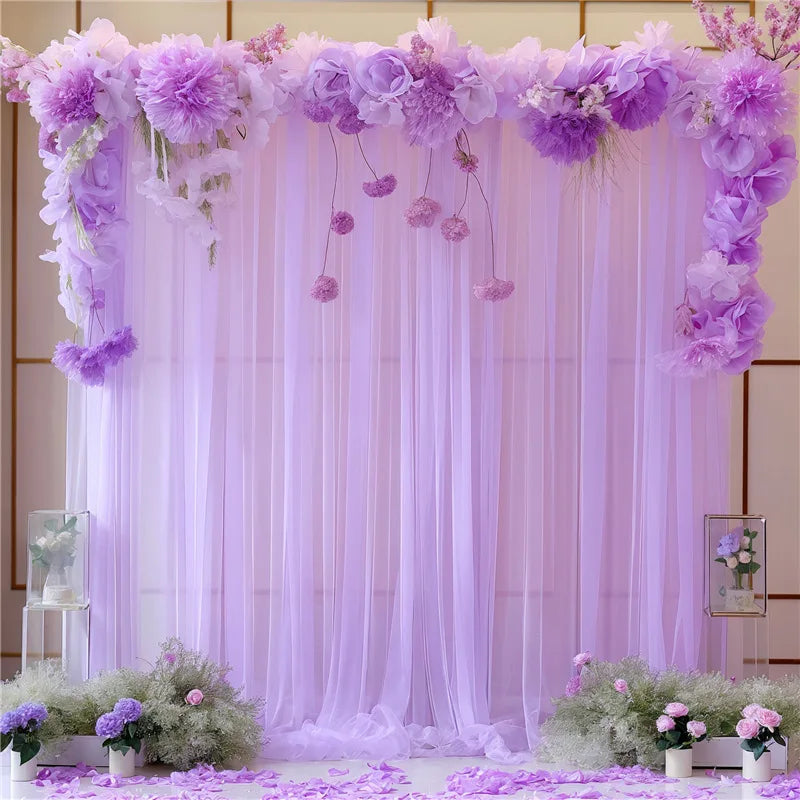 Chiffon Curtain Wedding Party Backdrop Baby Shower Drape Hotel Banquet Wrinkle Free Photo Background Wedding Curtain Decoration