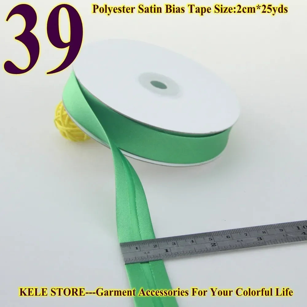 Polyester Satin Bias Binding Tape,bias Binding Size:20mm,3/4" *25yds,fold Tape for DIY Sewing Garment Accessories