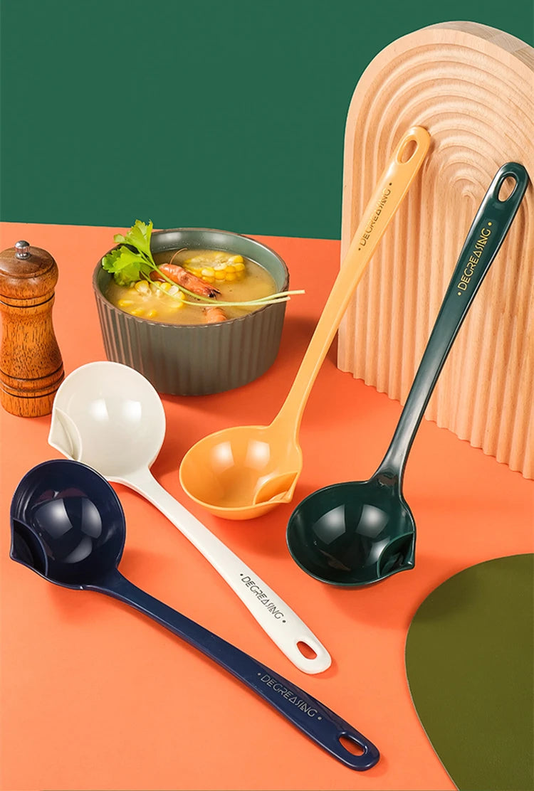 Long Handle Kitchen Filter Spoon Colander Oil Soup Separator Tablespoons creative Tableware Hot Pot Skimmer Scoop with Holes
