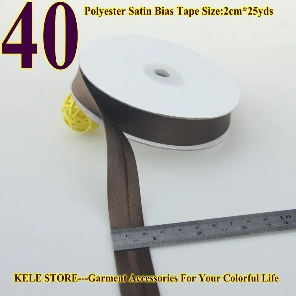 Polyester Satin Bias Binding Tape,bias Binding Size:20mm,3/4" *25yds,fold Tape for DIY Sewing Garment Accessories