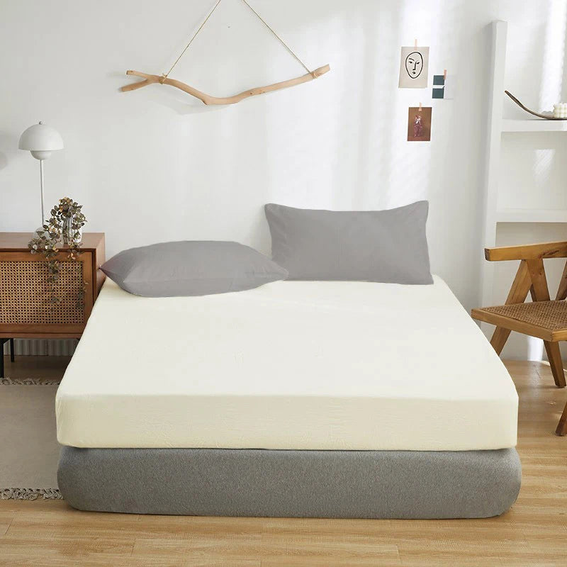 Brushed Fitted Sheet with Elastic Bands Non Slip Adjustable Mattress Covers Bed Cap /Bed Spread /Bedsheet Single Queen King Size