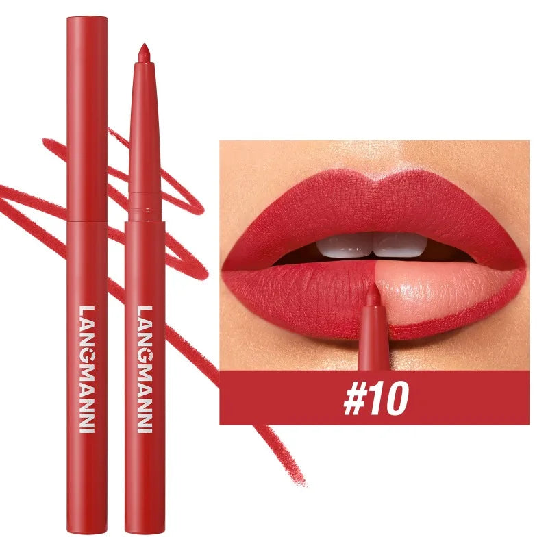 12-color Matte Lip Liner Waterproof Plumping Stain Lipstick Natural Nude Pink Lip Liner Professional Outline Lips Contour Makeup