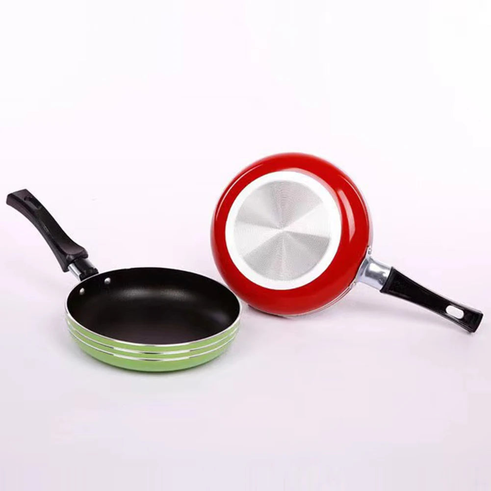 1 Pcs Frying Pan 18CM Frying Pan Non-Stick Steel Frypan Pot Saucepan Random Color For Cookware Kitchen Dining Bar