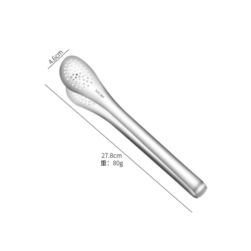 2-Size Stainless Steel Heat Resistant Food Tongs Non-stick