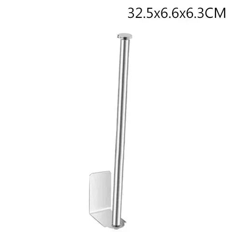 Stainless Steel Paper Towel Holder Self Adhesive Kitchen Roll Paper Holder No Punching Kitchen Bathroom Lengthen Storage Rack