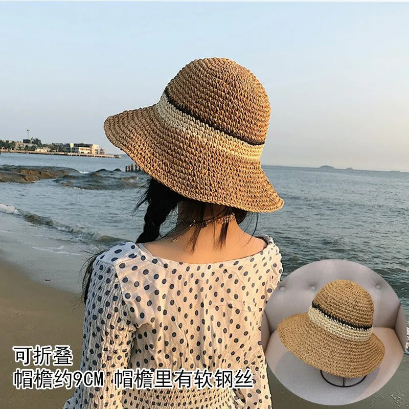 Korean Handmade Straw Hat For Women, Japanese Small fresh Sunshade Hat For Spring And Summer Outings, Sunscreen Hat