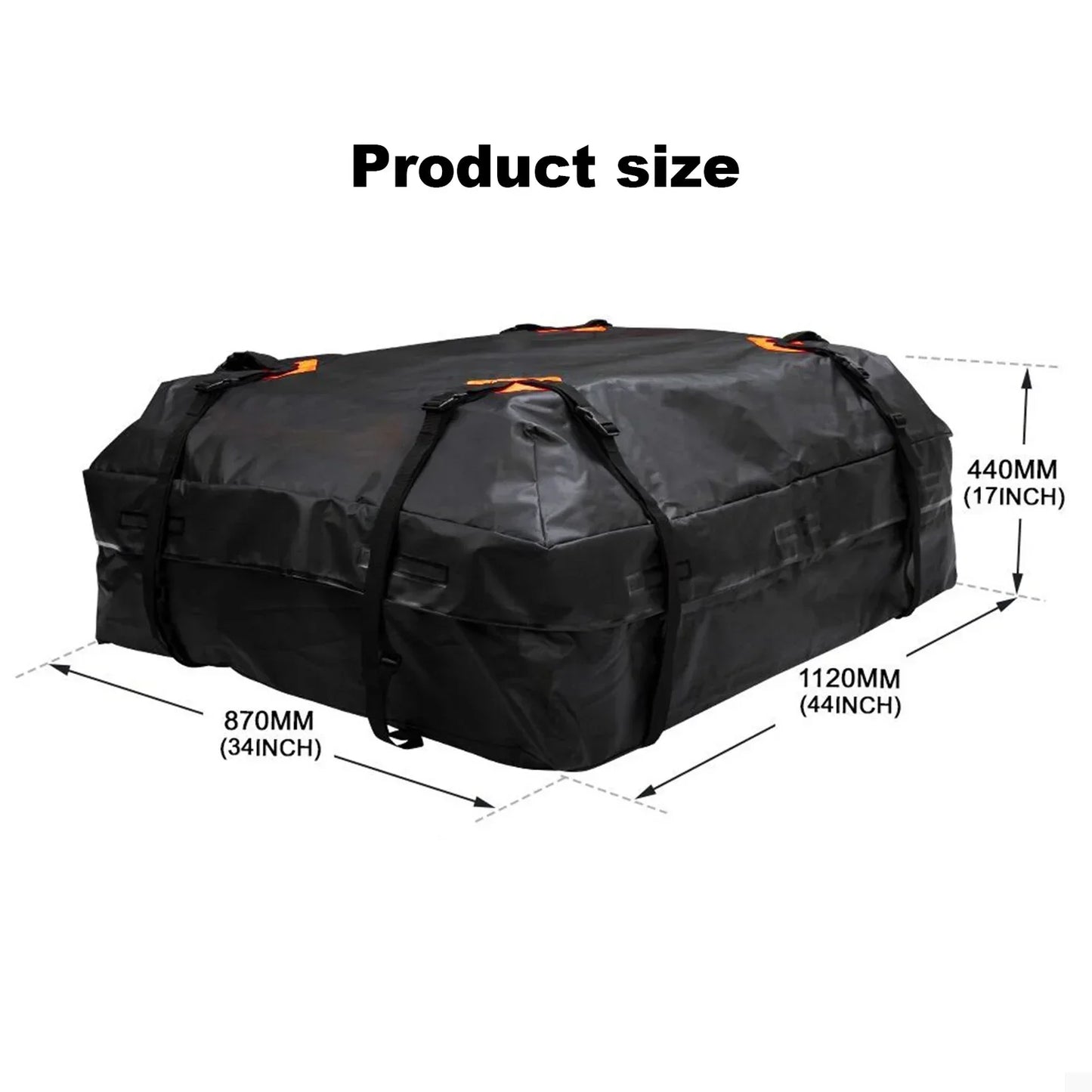 Waterproof Car Roof Cargo Bag 425L Universal Travel Storage Carrier Black-1