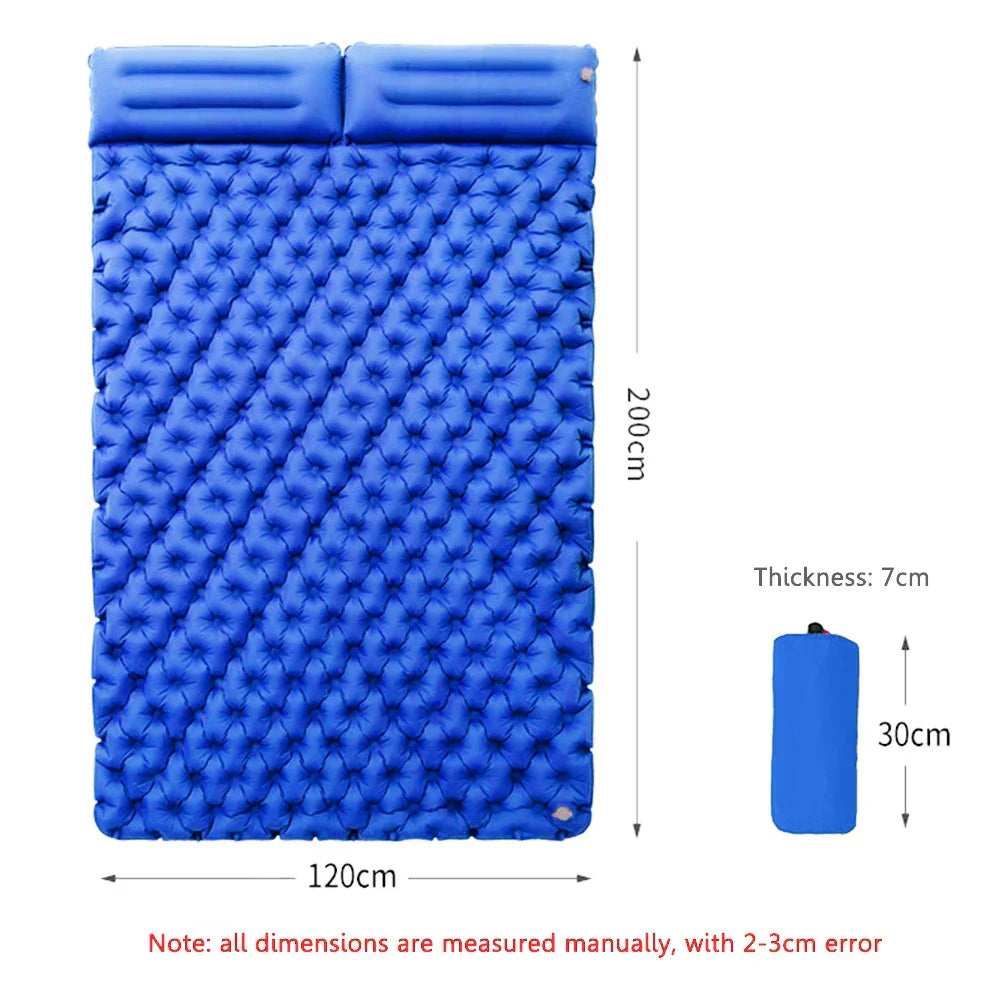 Double Bed Camping Inflating Sleeping Mats with Pillow-5