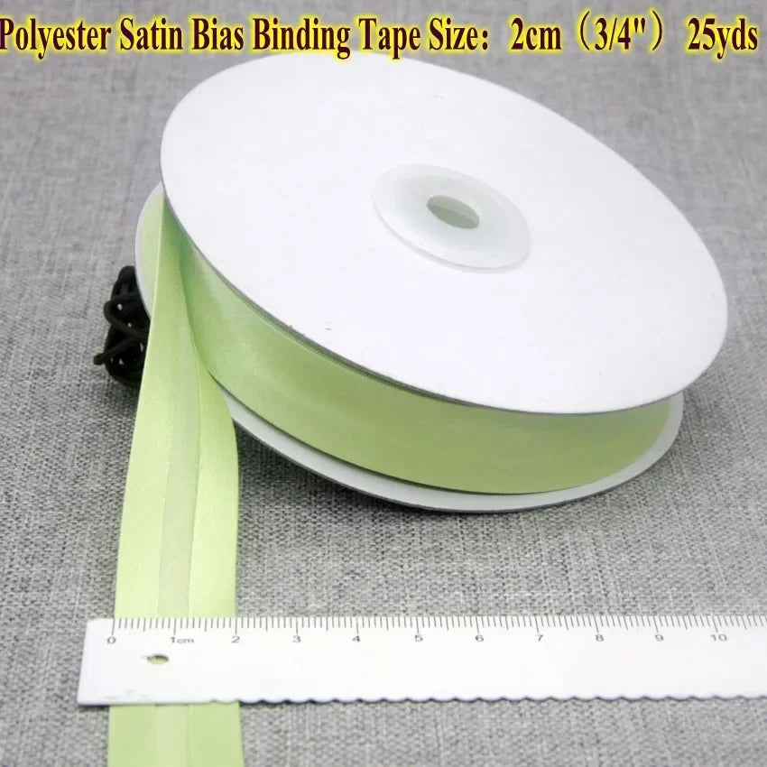 Polyester Satin Bias Binding Tape,bias Binding Size:20mm,3/4" *25yds,fold Tape for DIY Sewing Garment Accessories
