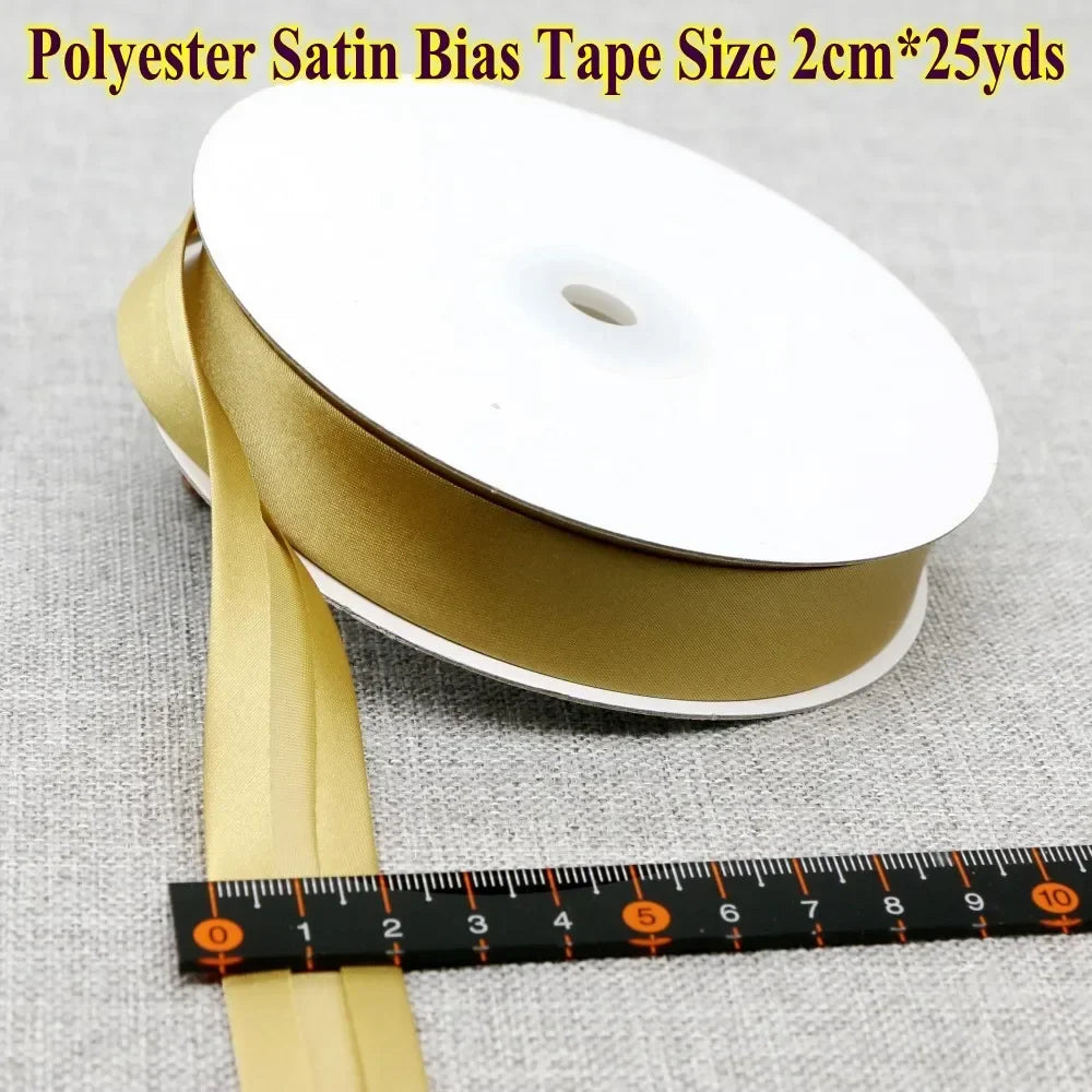 Polyester Satin Bias Binding Tape,bias Binding Size:20mm,3/4" *25yds,fold Tape for DIY Sewing Garment Accessories