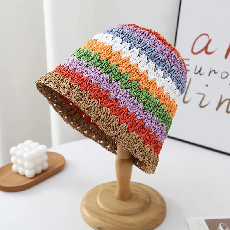 Korean Handmade Straw Hat For Women, Japanese Small fresh Sunshade Hat For Spring And Summer Outings, Sunscreen Hat