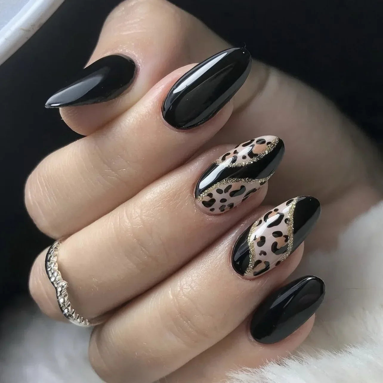 24 Pcs Matte Almond False Nails Set-30