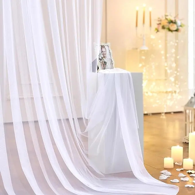 White Tulle Backdrop Curtain Sheer Backdrop Curtains Fresh Pure Photo Decorations for Wedding Baby Shower Birthday Party Decor