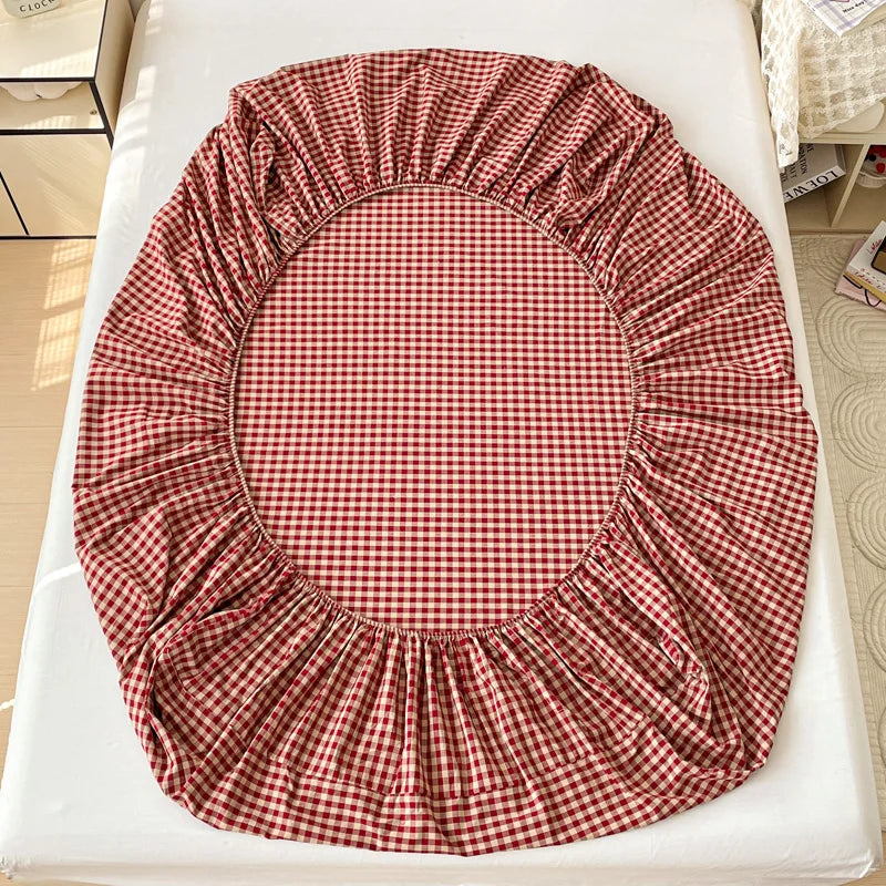 Pure Cotton Fitted Sheet Adults Kids Room Bedsheets Single/Twin/Queen/King Size Bed Cover простынь Soft Mattress Protector