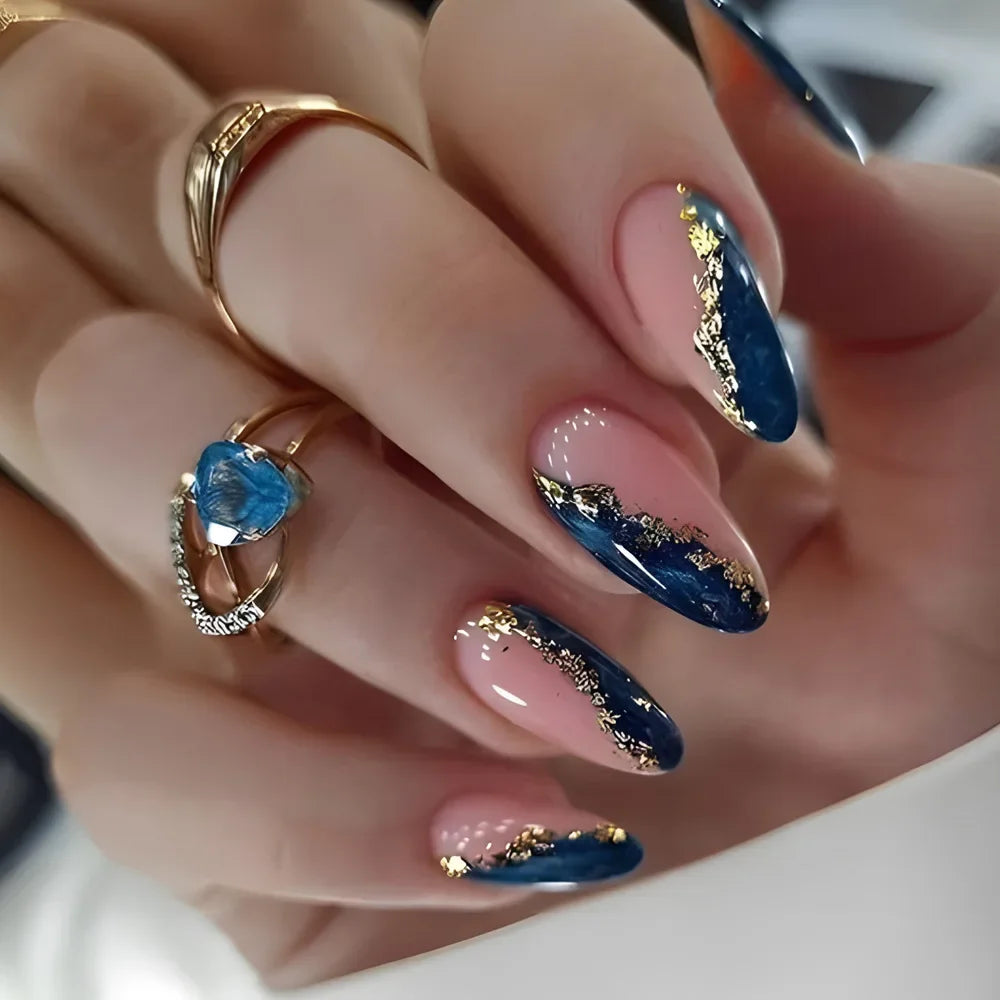 24 Pcs Matte Almond False Nails Set-3