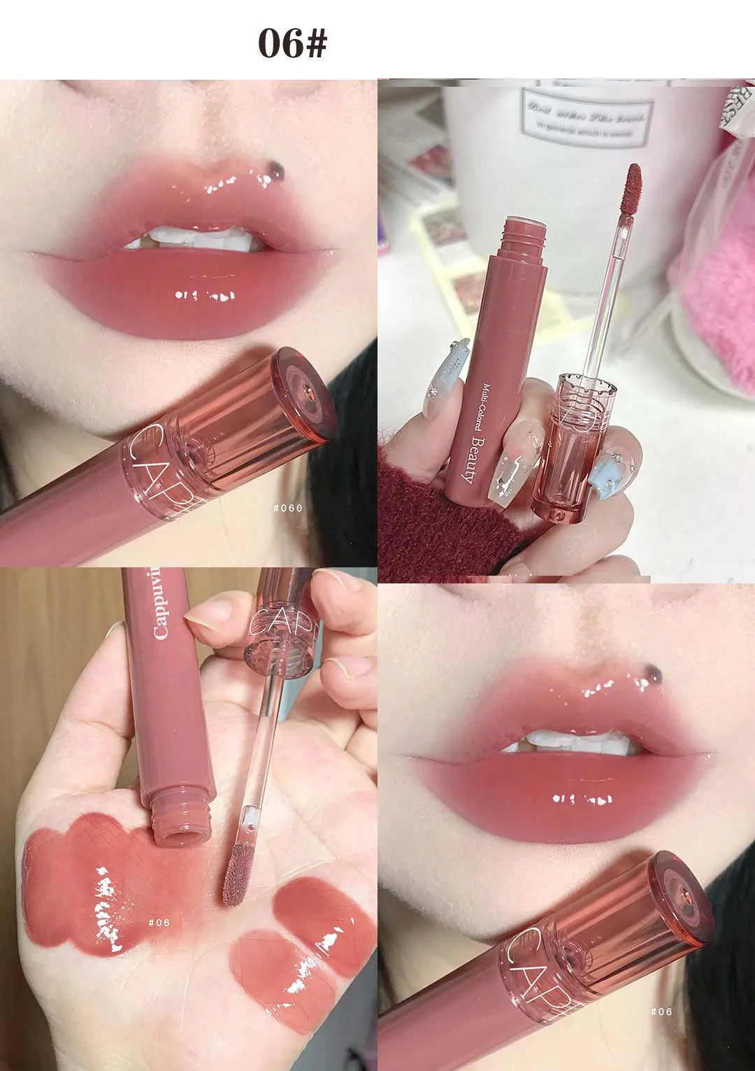 Soft Candy Jelly Mirror Lip Glaze Water Gloss Juice Lip Gloss Long Lasting Moisturizer Water Light Lipstick Waterproof Cosmetics
