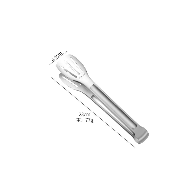 2-Size Stainless Steel Heat Resistant Food Tongs Non-stick