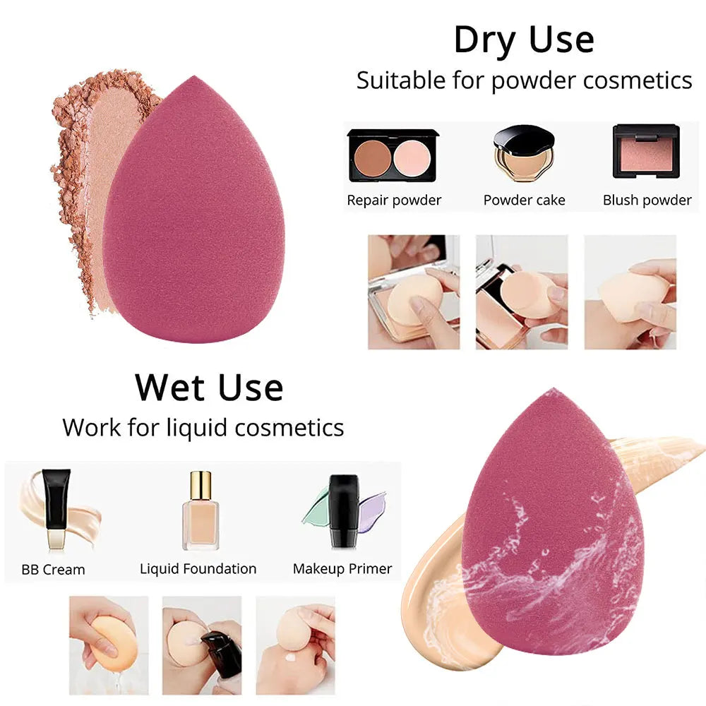 4pcs/bag Fashion Make up Blender Cosmetic Puff Makeup Sponge Foundation Powder Sponge Beauty Tool Makeup Tool Accessories