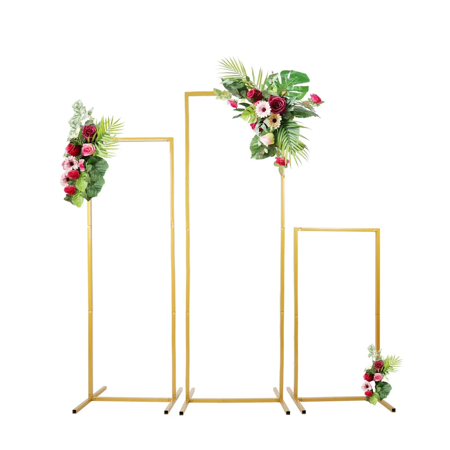 Wedding Arch Backdrop Stand Square Metal Rectangular Frame for Ceremony Party Birthday Bridal Baby Shower Anniversary Decoration