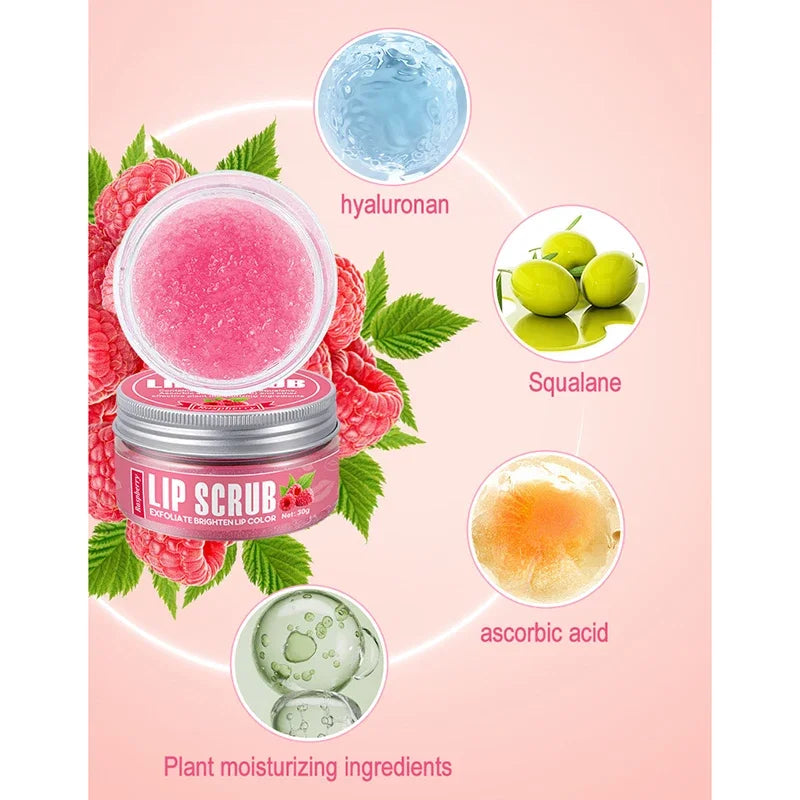 Dual Effect Lips Scrub Mask Fruit Flavor Lip Scrub Moisturizing Nourishing Exfoliating Dead Skin Makeup Reduce Lips Fine Lines