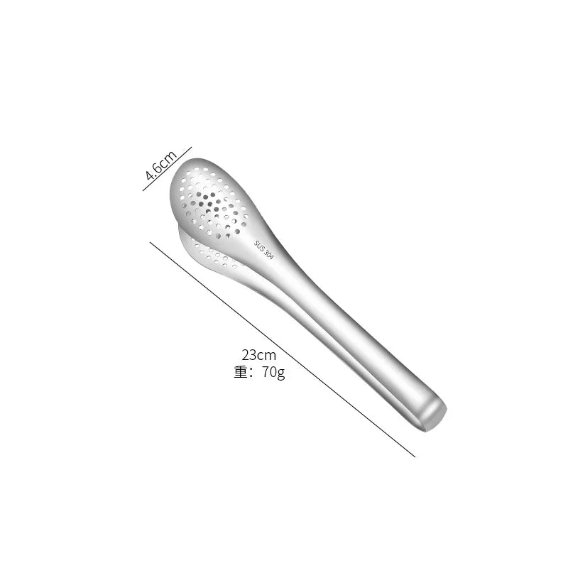 2-Size Stainless Steel Heat Resistant Food Tongs Non-stick