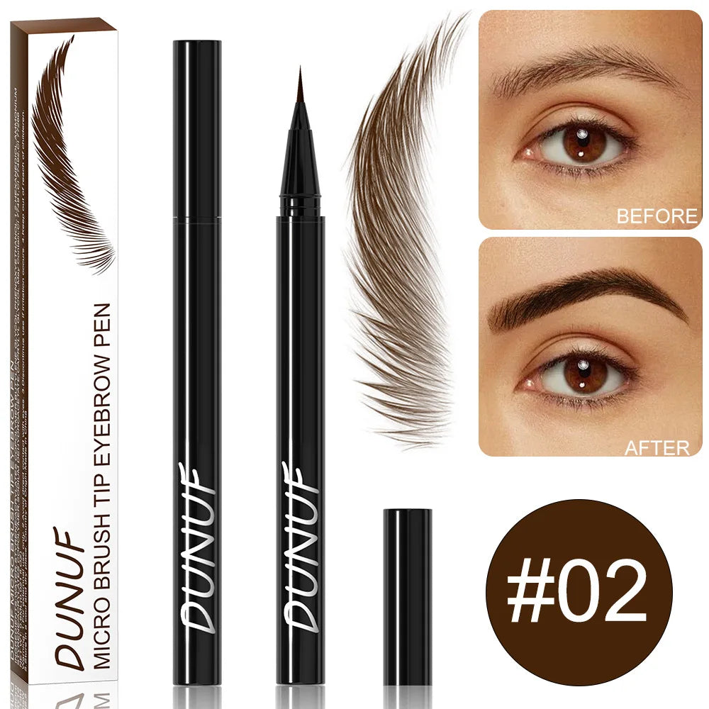 2 Colors Lasting Liquid Eyebrow Pencil Ultra-fine Waterproof Sweatproof Fast Drying Liquid Eyebrow Eyeliner Pen Makeup Cosmetics