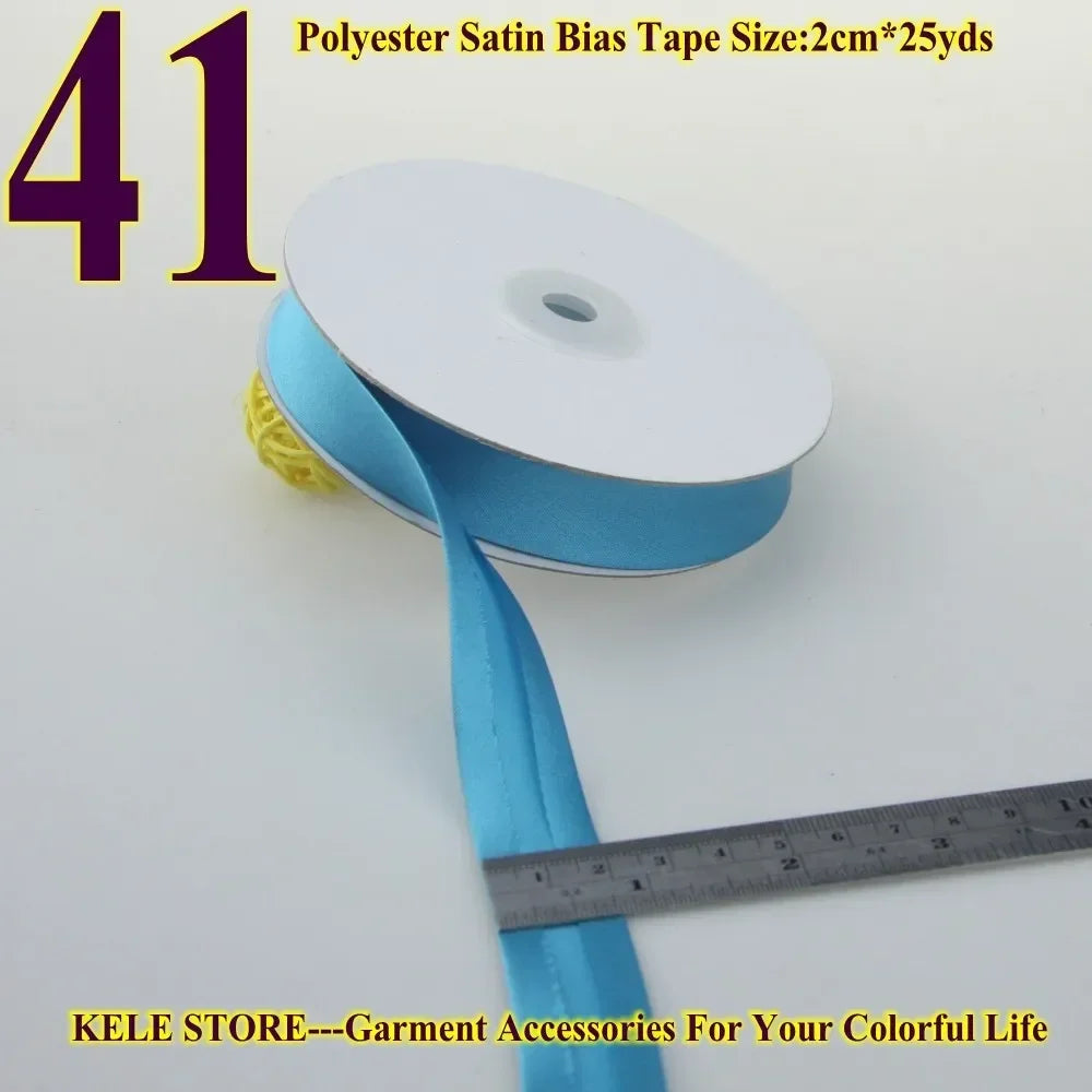 Polyester Satin Bias Binding Tape,bias Binding Size:20mm,3/4" *25yds,fold Tape for DIY Sewing Garment Accessories