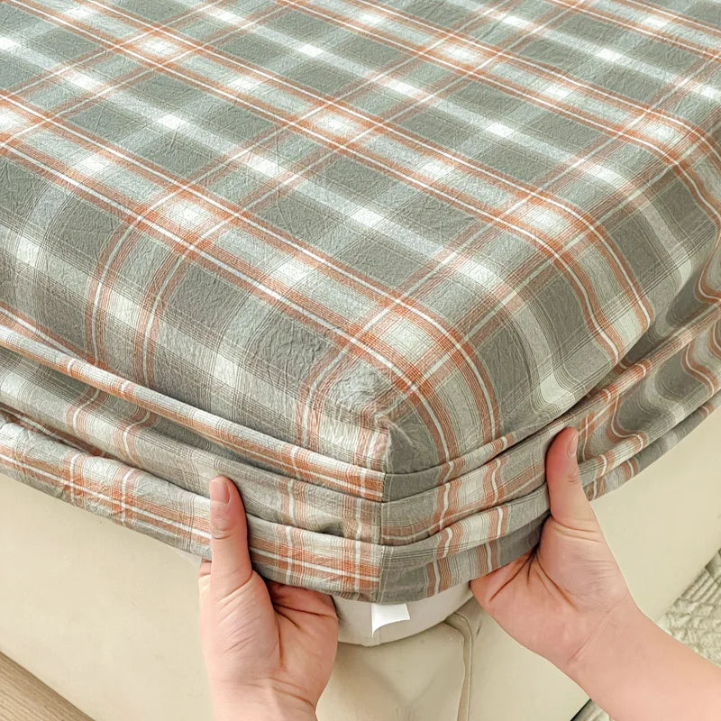 Pure Cotton Fitted Sheet Adults Kids Room Bedsheets Single/Twin/Queen/King Size Bed Cover простынь Soft Mattress Protector