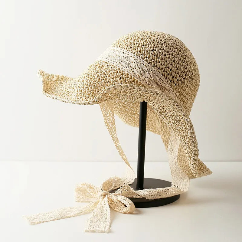 Korean Handmade Straw Hat For Women, Japanese Small fresh Sunshade Hat For Spring And Summer Outings, Sunscreen Hat