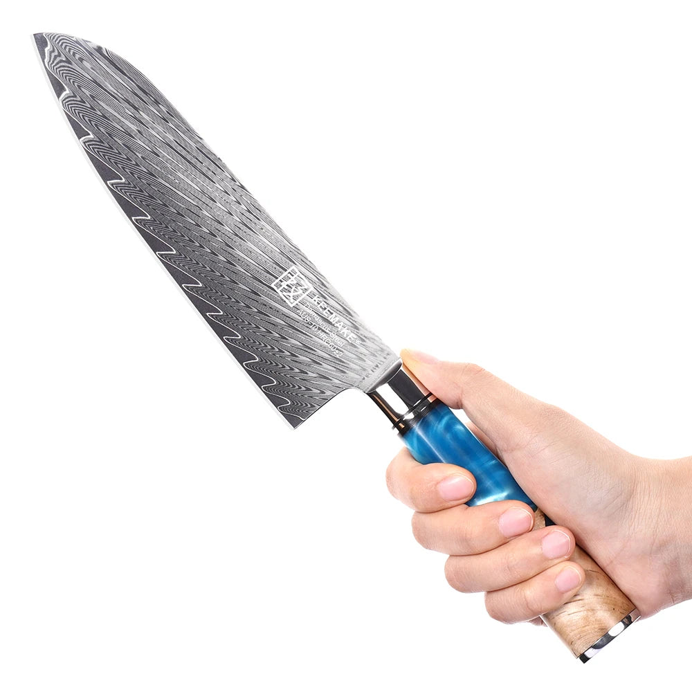 Professional 18cm Santoku Knife Extra Sharp Damascus Steel Kitchen Knife Japanese Chef's Cutting Knives Cooking Tools