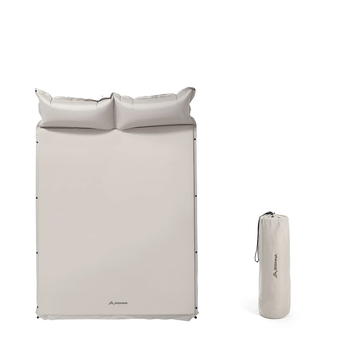 Self-Inflating Camping Mattress with Built-In Pillow Grey-0