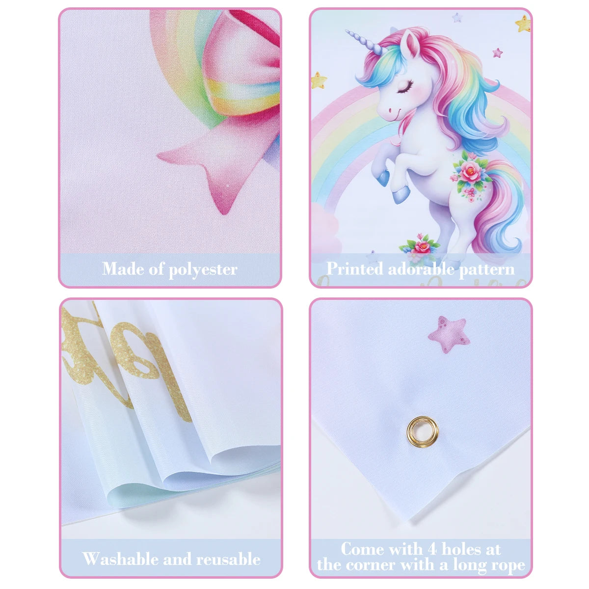 Unicorn Decor Backdrop Baby Shower Photography Background Birthday Party Decor Kids Girl Wedding Birthday Party Photo Booth Prop