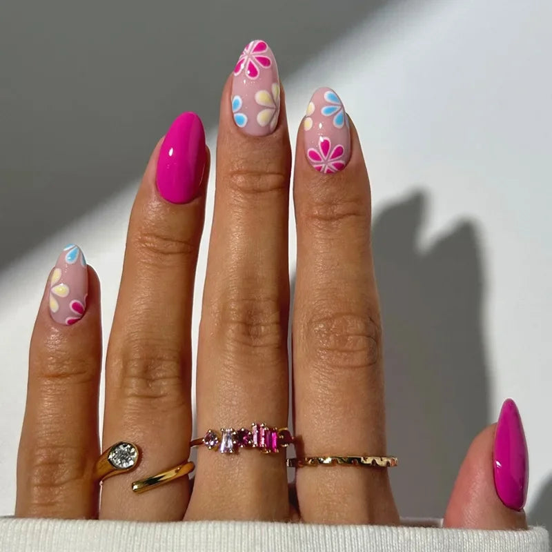 24 Pcs Matte Almond False Nails Set-32