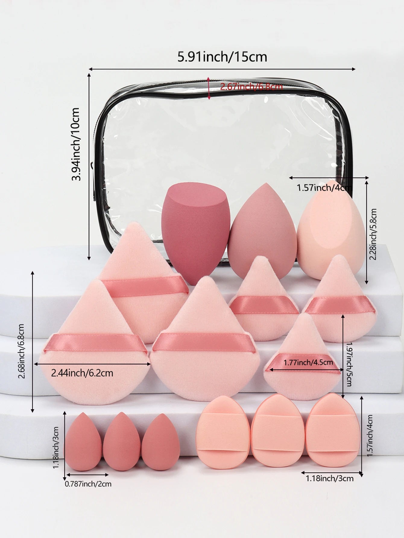 Mountain Raspberry 15-16-19-20 Pieces Set, Multi-Functional Makeup Tool, Which Becomes Larger When Exposed to Water, Dry and Wet