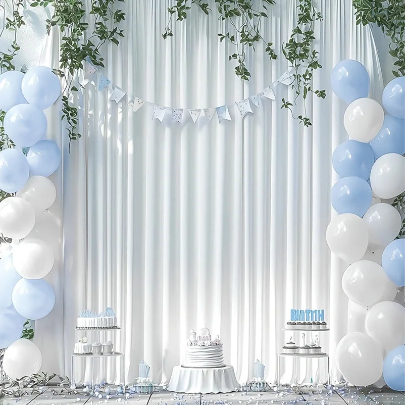 10x20ft White Wrinkle-Free Wedding Backdrop Curtain Silky Washable White Spandex Drapes Birthday Party Baby Shower Photography