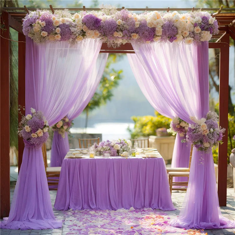 Chiffon Curtain Wedding Party Backdrop Baby Shower Drape Hotel Banquet Wrinkle Free Photo Background Wedding Curtain Decoration