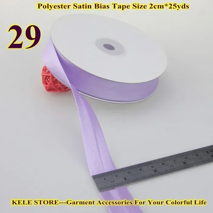 Polyester Satin Bias Binding Tape,bias Binding Size:20mm,3/4" *25yds,fold Tape for DIY Sewing Garment Accessories