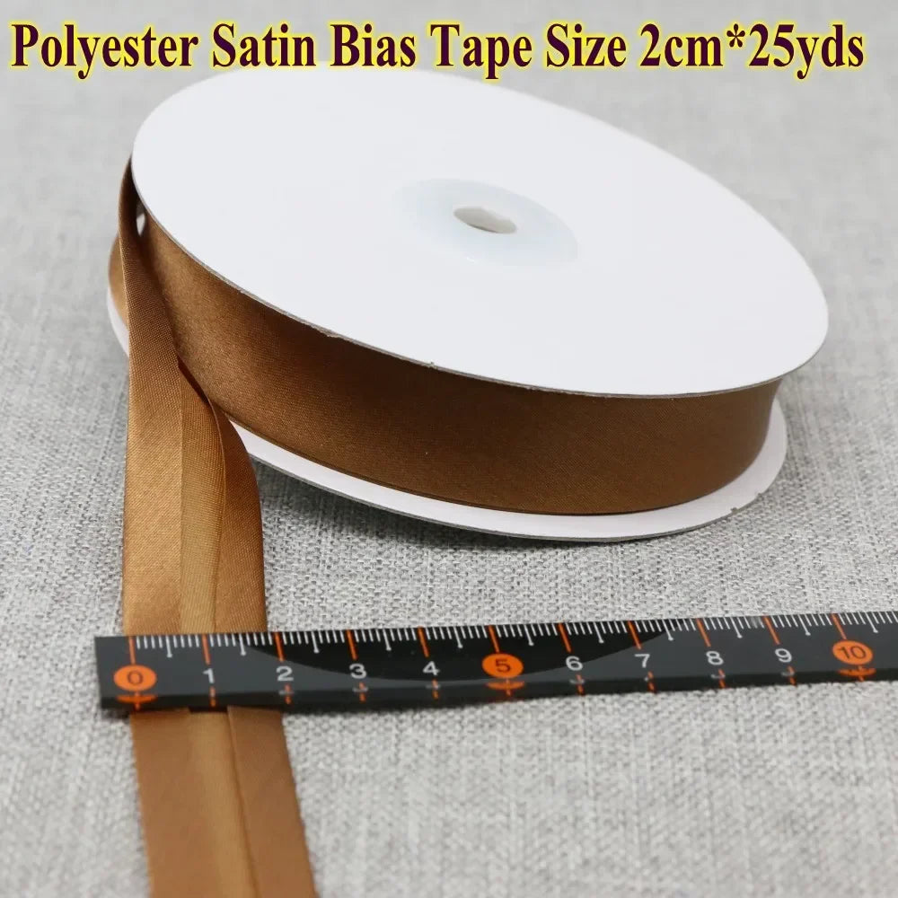 Polyester Satin Bias Binding Tape,bias Binding Size:20mm,3/4" *25yds,fold Tape for DIY Sewing Garment Accessories
